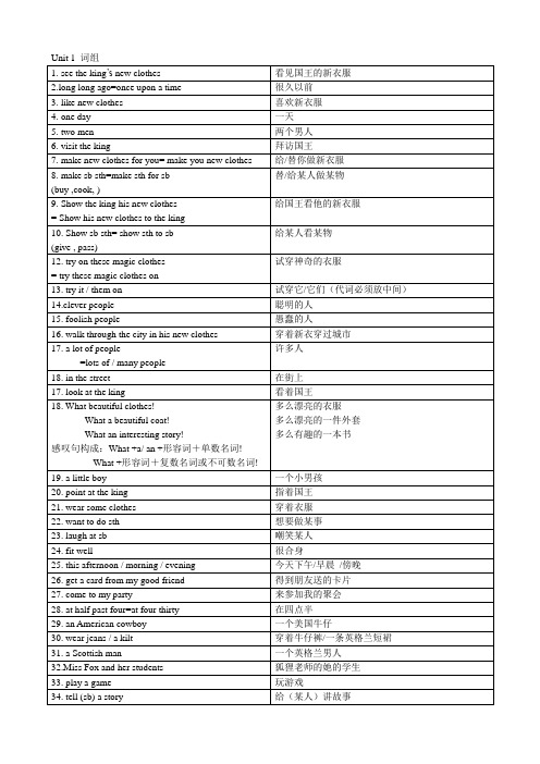 6aunit1-3词组背诵