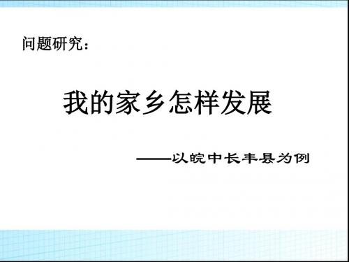 问题研究：我的家乡怎样发展 PPT课件 2 人教课标版