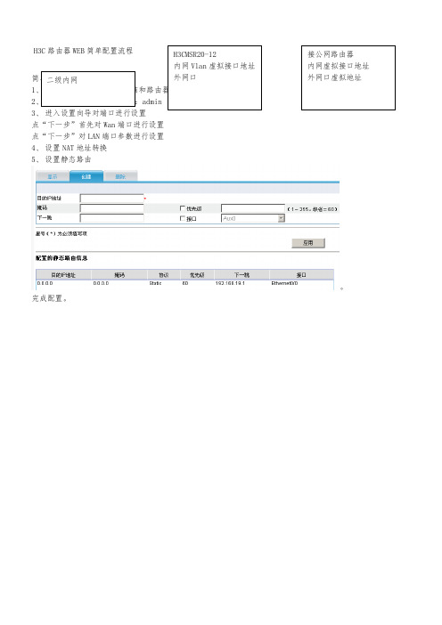 H3C路由器WEB简单配置流程