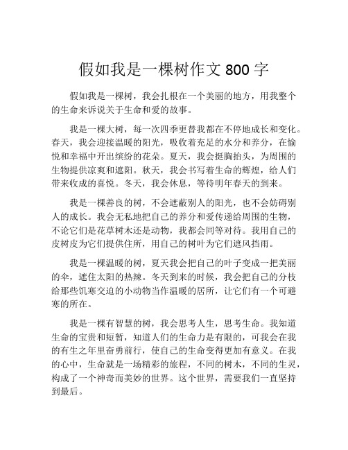 假如我是一棵树作文800字