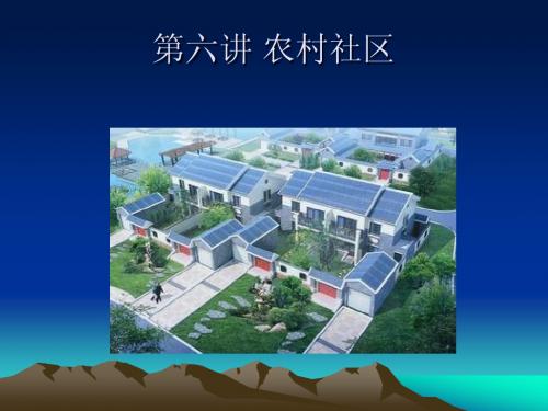 第六讲 农村社区