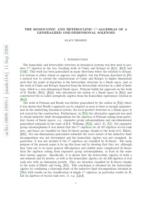 The homoclinic and heteroclinic C-algebras of a generalized one-dimensional solenoid