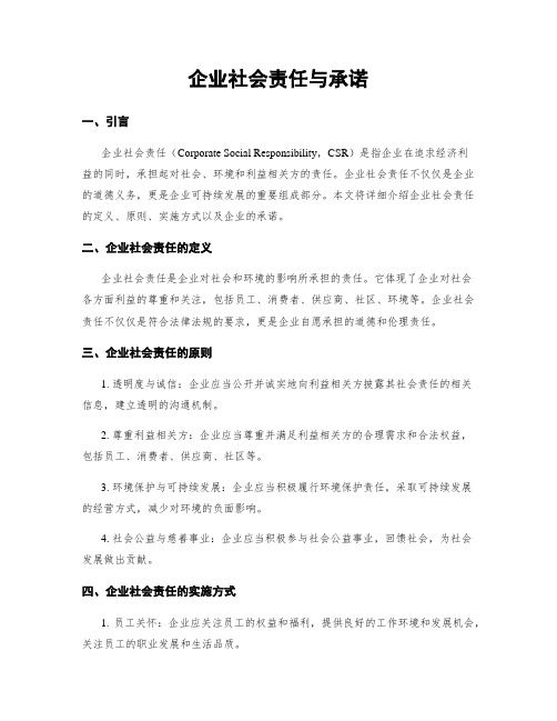 企业社会责任与承诺