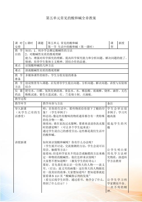 初三化学第五单元教案 鲁教版