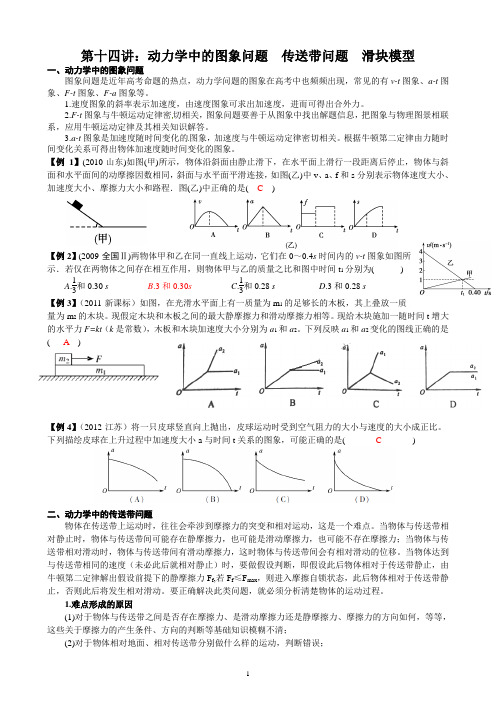 第十四讲：动力学中的图象问题  传送带问题  滑块模型