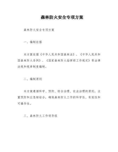 森林防火安全专项方案