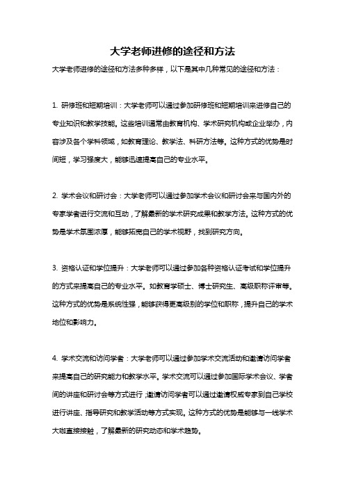 大学老师进修的途径和方法