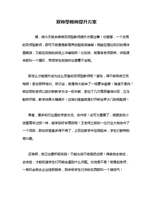 双师型教师提升方案