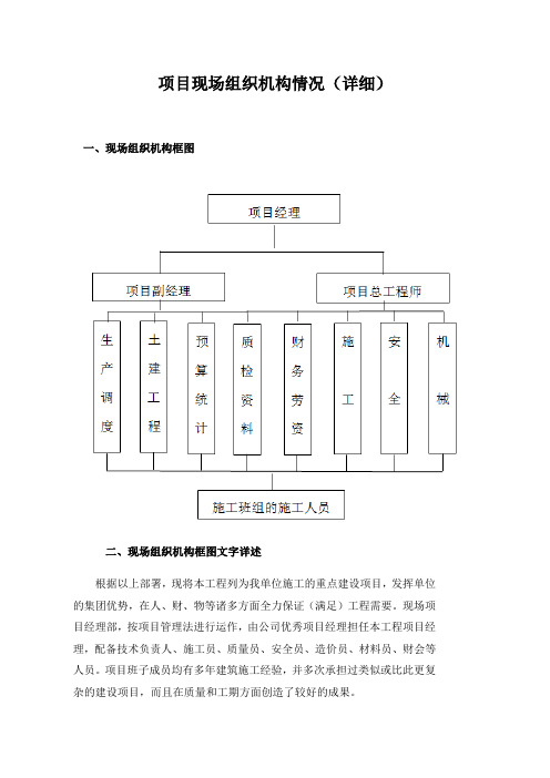 项目现场组织机构情况