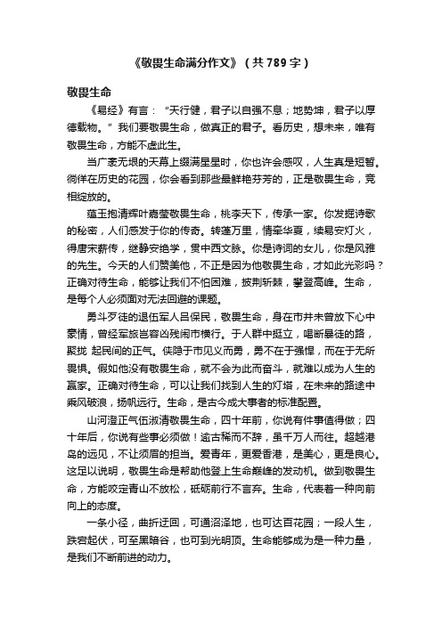 《敬畏生命满分作文》（共789字）