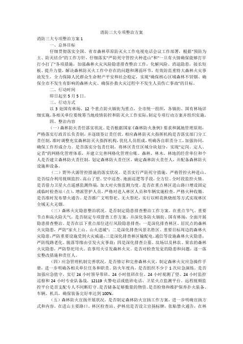 消防三大专项整治方案