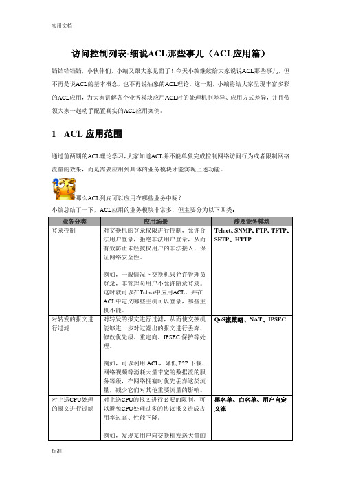 访问控制列表-细说ACL那些事儿(ACL应用篇)