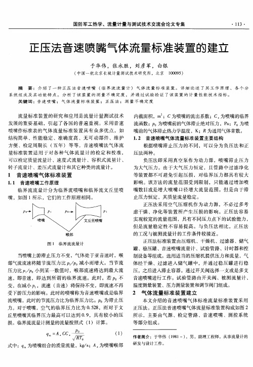 正压法音速喷嘴气体流量标准装置的建立