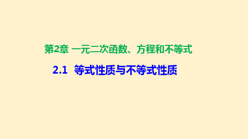 【高中数学】等式性质与不等式性质课件 2023-2024学年高一数学人教A版(2019)必修第一册