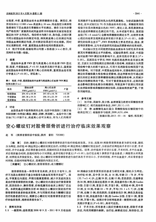 空心螺纹钉对股骨颈骨折进行治疗临床效果观察