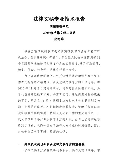 法律文秘专业技术报告