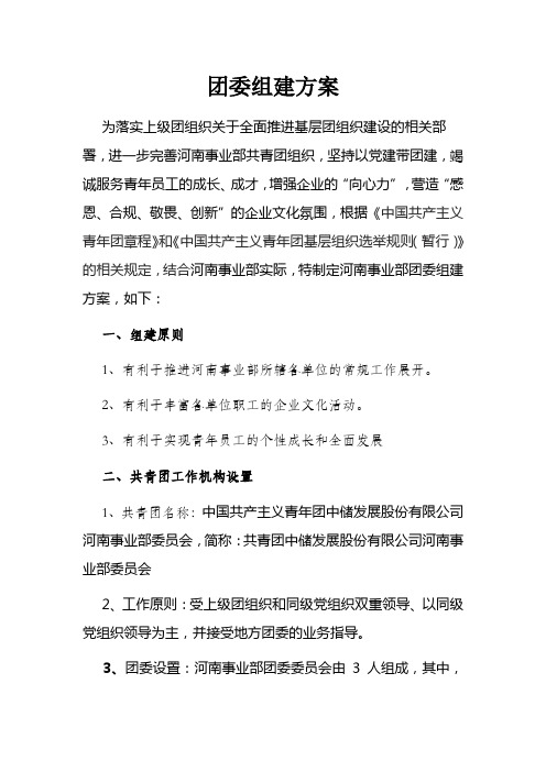 团委组建方案