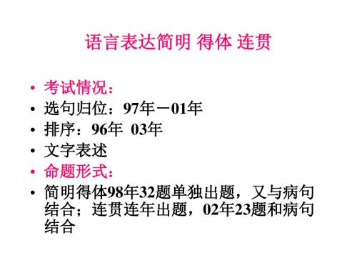 高考复习语言表达简明、得体、连贯PPT (共28张PPT)