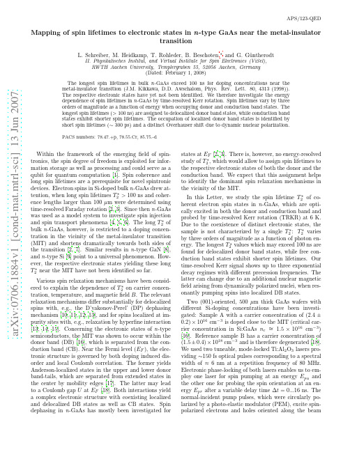 Mapping of spin lifetimes to electronic states in n-type GaAs near the metal-insulator tran