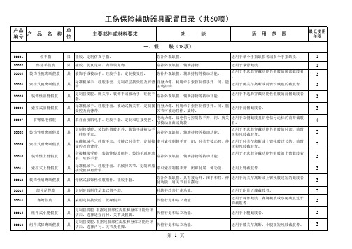 工伤保险辅助器具配置目录