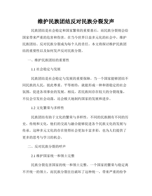 维护民族团结反对民族分裂发声(2)