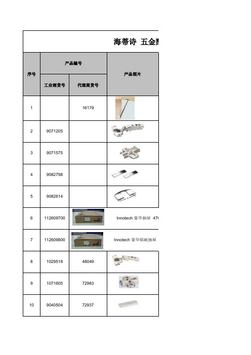 海蒂诗五金的 货号以及图片的对照表11