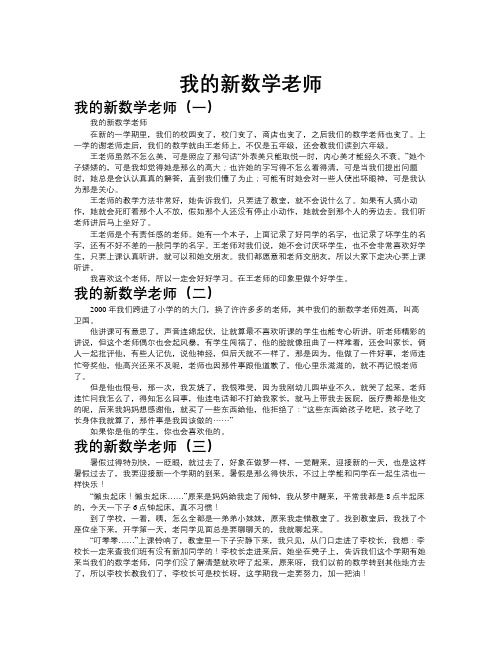 我的新数学老师作文共九篇