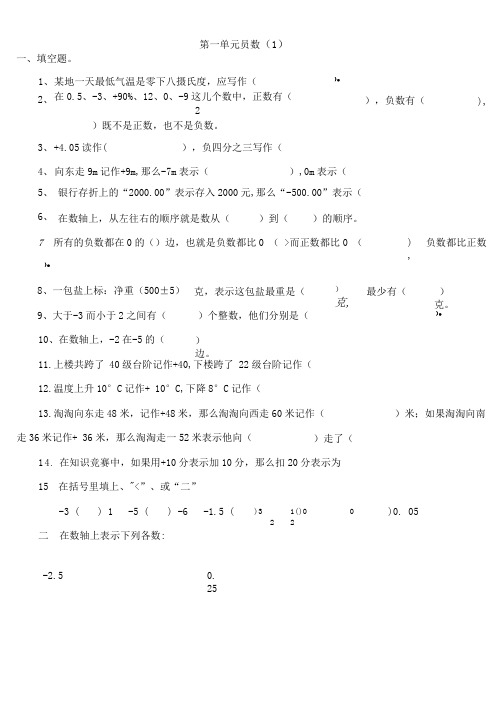 (完整版)人教版六年级数学下册各单元练习题(可编辑修改word版)