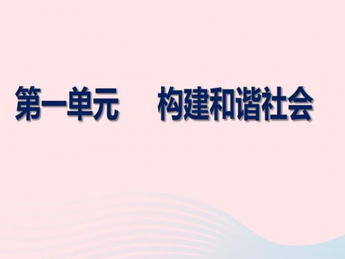 九年级道德与法治下册 第1单元 构建和谐社会 第1课 加