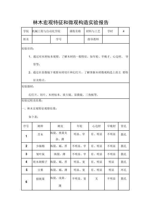 林木实验报告