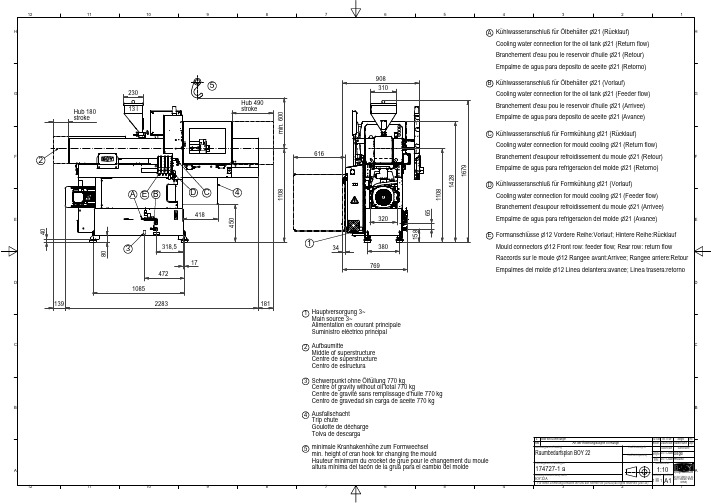 BOY注塑机22A图纸