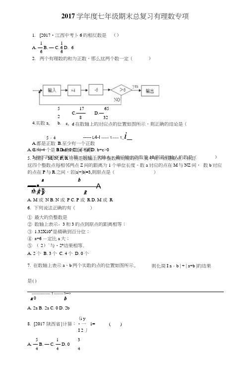 人教版七年级上册期末总复习第一章有理数专项练习.doc