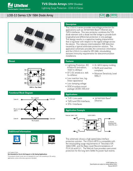 Littelfuse 电源保护器 LC03-3.3 数据手册说明书