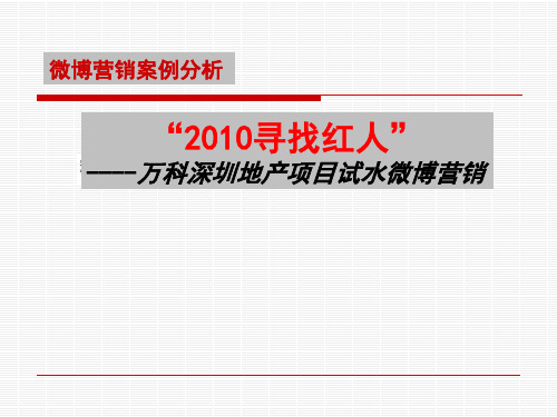 地产项目试水微博营销案例分析