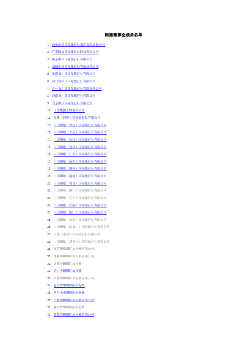 国旅理事会成员