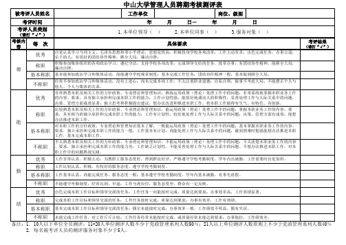 中山大学管理人员聘期考核测评表.xls