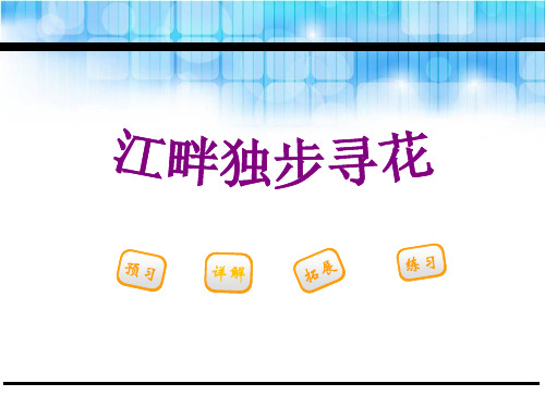 江畔独步寻花课件ppt