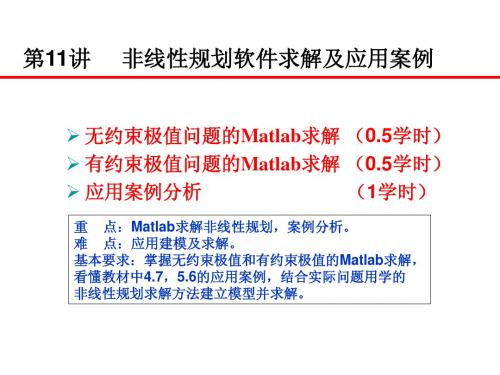 规划数学 非线性规划软件求解及案例分析