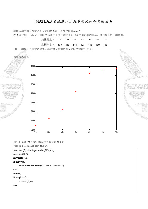 最小二乘法实验报告