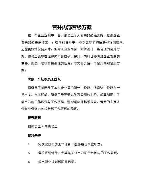 晋升内部晋级方案