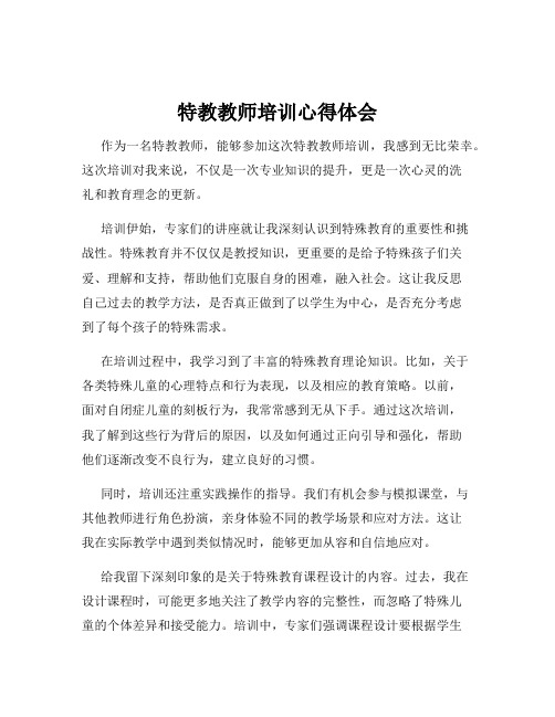 特教教师培训心得体会