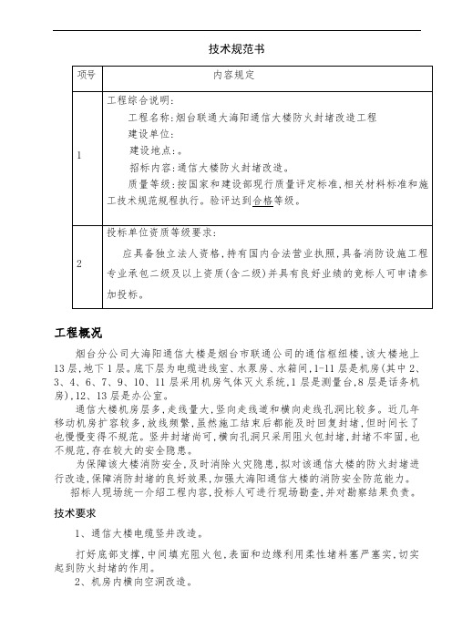 大楼改造工程施工项目技术规范书