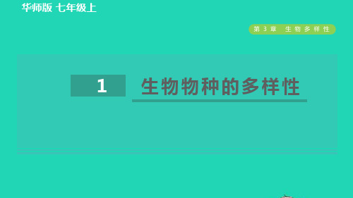 七年级科学上册第3章生物的多样性1生物物种的多样性习题新版华东师大版