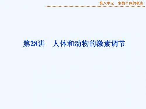 2015届《优化方案》高考生物(苏教版)一轮配套课件：第28讲 人体和动物的激素调节