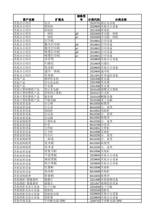 常用资产名称 (1)