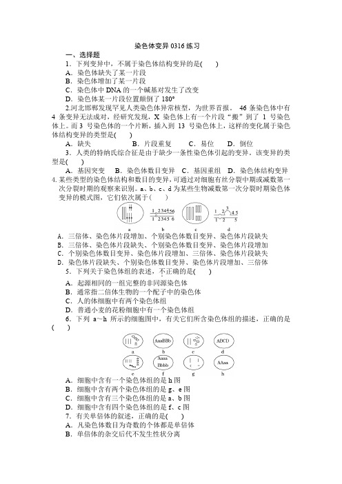 染色体变异0316练习