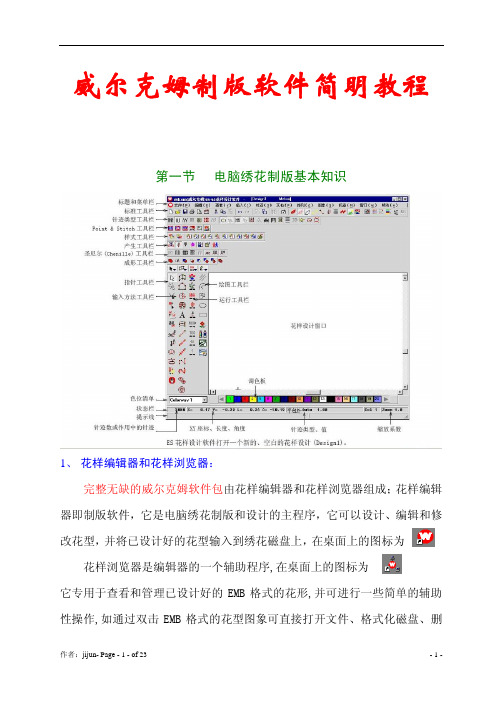 WILCOM 制版软件简明教程