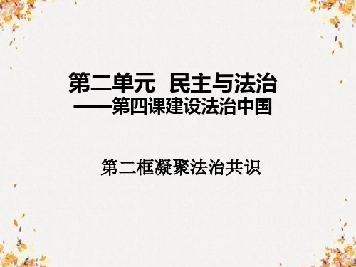 部编版初三道德与法治上册第四课《建设法治中国》第二课时课件