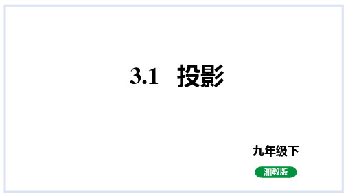 湘教版数学九年级下册3.1 投影 同步课件