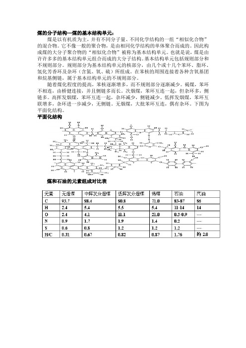 煤的分子结构